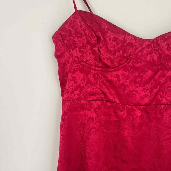 Princess Polly Diva Mini Dress Deep Red Size 8 - Picture 4 of 7